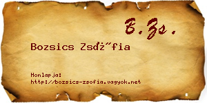 Bozsics Zsófia névjegykártya